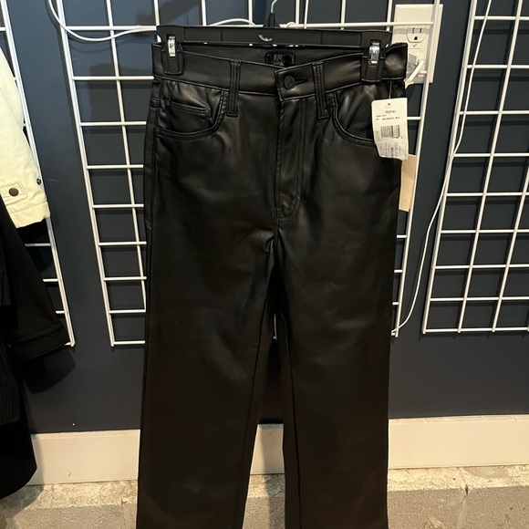 MOTHER Black Faux Leather Trousers - Picture 2 of 5